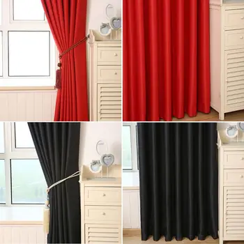 

Solid Thick Heavy Panels Window Curtain Foam Blackout Black Red Grommet Window Curtain Scarves New