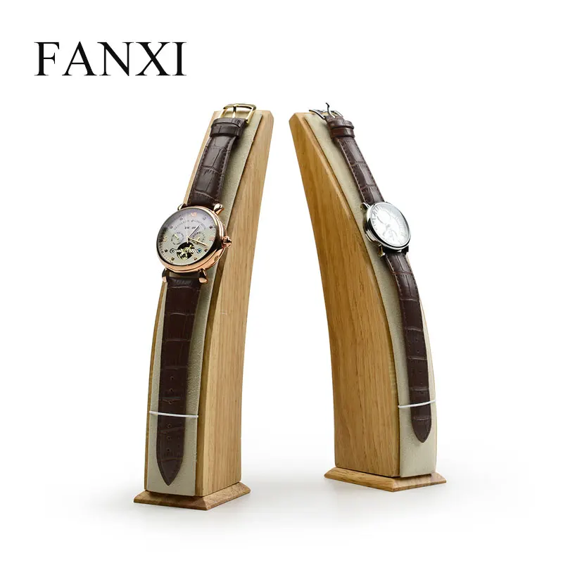 FANXI 2 шт твердый деревянный Ювелирный стенд с микрофиброй для часов ожерелье кулон держатель ювелирное ожерелье выставка