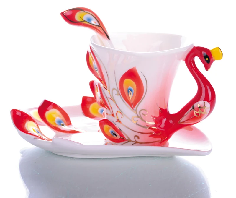 Cermic coffee cup and saucer