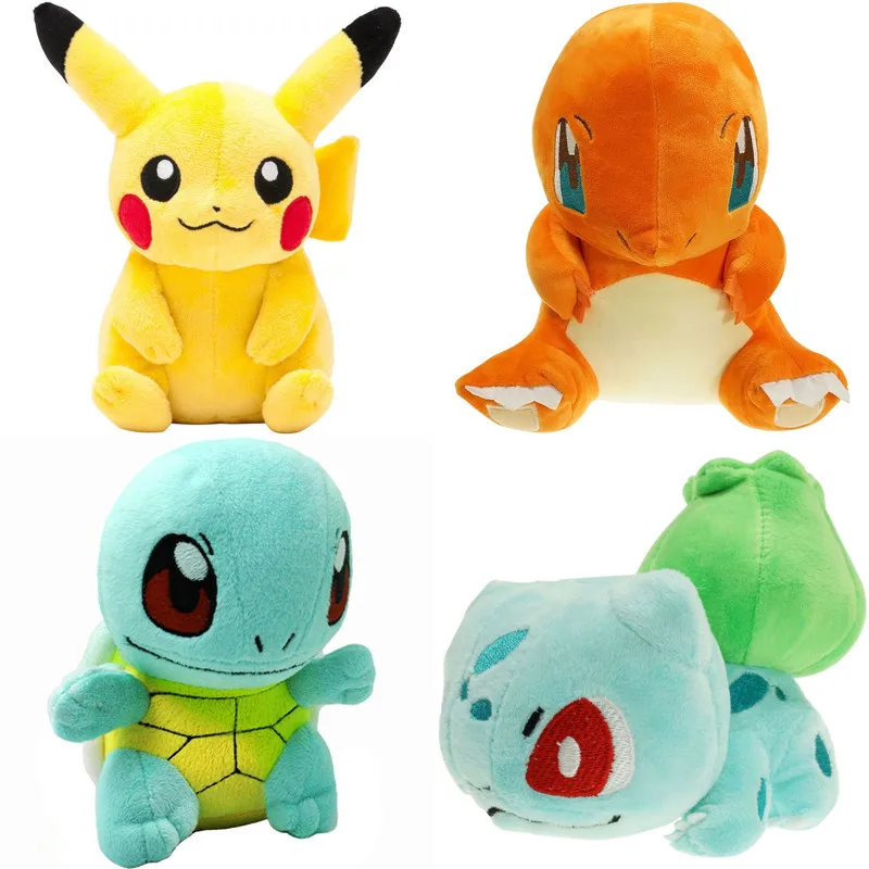 20CM pikachu Jigglypuff Poliwhirl Charmander Squirtle Plush toys cute Doll For Children baby birthday Christmas gift Anime Soft