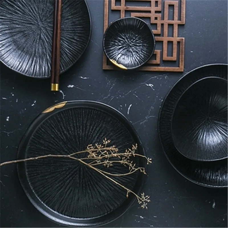 

KINGLANG Wujin Moxi Cutlery Set Dishes Household Ceramic Plates Dish Bowl Sauce