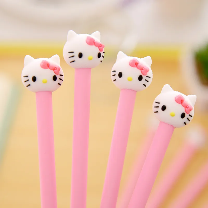 Hello Kitty Korean Cute Cat Gel Pen Fruit Creative Rabbit Students Gift School Office Candy Cartoon Bts Fashion Stationary Stationery Store - Color: Hello Kitty