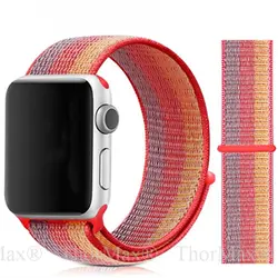 Спортивные нейлоновый переплет ремешок для apple watch группа 4 42mm 38mm 3/2/1 браслет двухслойный пояс Ремешок для iwatch 44 мм 40 мм Корреа