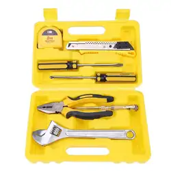 Полное практическое 8 шт. бытовой Fix Tool Set комплекты гаечный ключ Отвертка кусачки лента с Пластик коробка