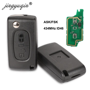 Keyforkess 434Mhz ASK/FSK 2 pulsanti Flip Key per Peugeot 107 207 307 307S 308 407 607 telecomando Fob PCF7961 PCF7941 Chip