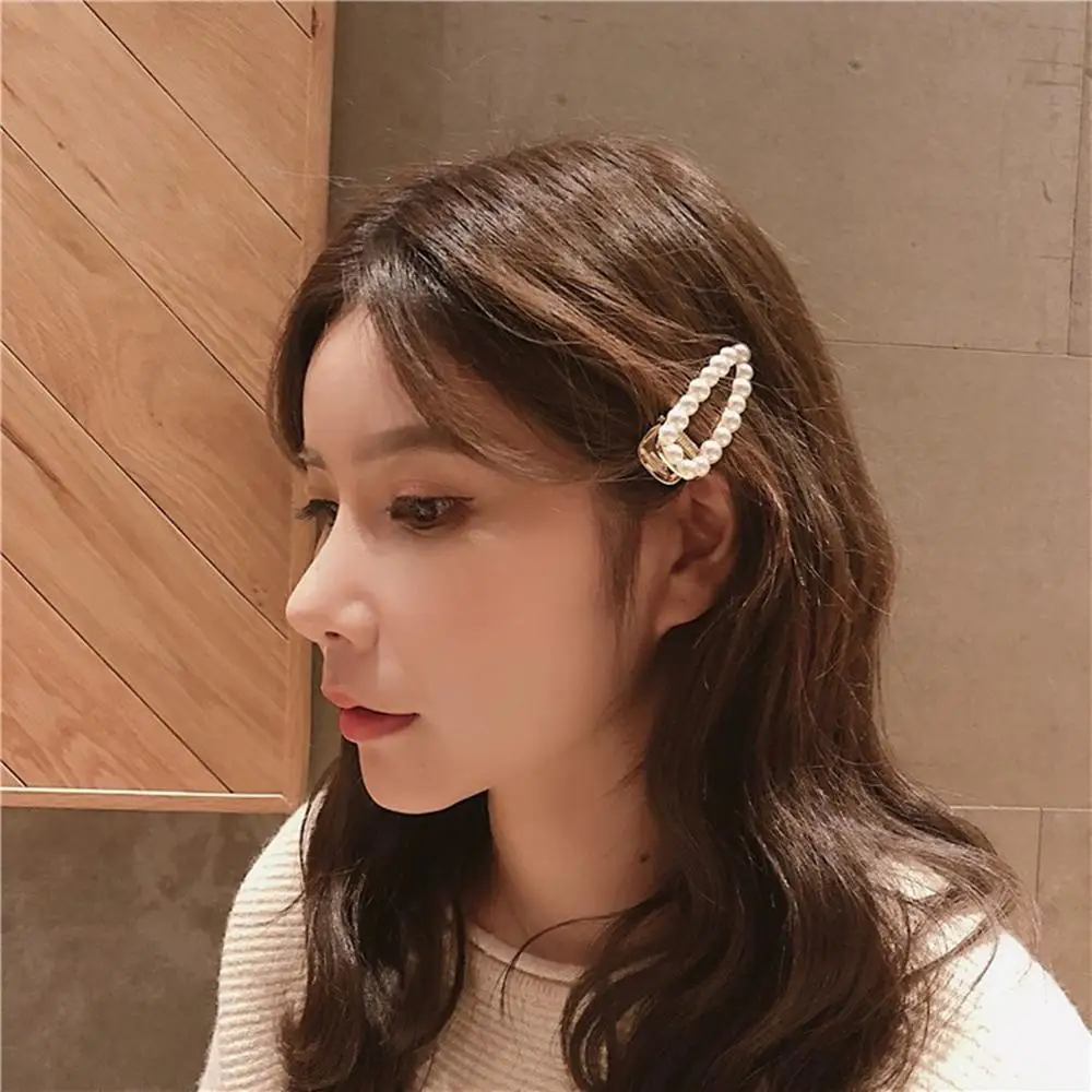 

M MISM Cute Geometric Pearls Hair Clips For Women Girls Fashion Hollow Cartoon Hair Accessories Hairpins