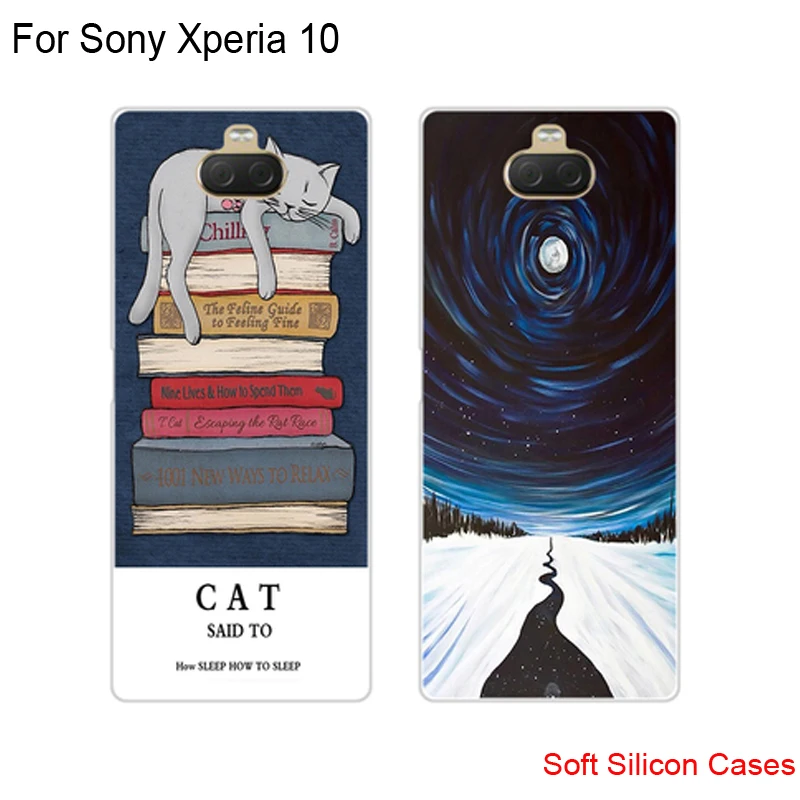 Чехол для Sony Xperia 10 силиконовый мягкий чехол задняя крышка милый мультяшный