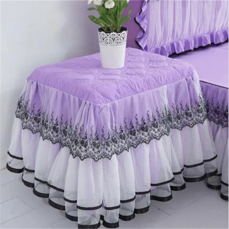 50x60cm thickend cotton with lace edge bedside decorative tablecloth