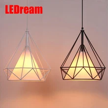 LEDream small black birdcage pendant lights Scandinavian modern minimalist pyramid light iron light with LED bulb