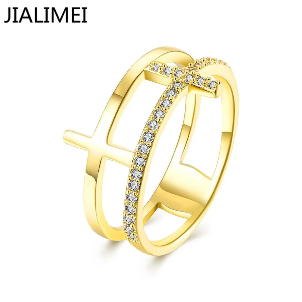 

High Quality Gold Color Finger Ring for Lady Wedding Surrounded by AAA Cubic Zircon Jewelry R122-A