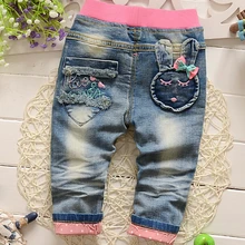 1 шт./лот) хлопок новинка Мэн кролик джинсы для 0-3Year девочка