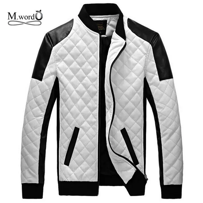 Mwxsd бренд Для Мужчин's Босоножки из искусственной PU кожи Для мужчин Кожаная куртка без меха весенние мотоциклетные Повседневная куртка