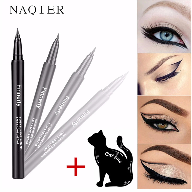 

NAQIER Cosmetic Eye liner Black Natural liquid eyeliner pen Long-lasting waterproof eyeliner stamps tool maquiagem Make up