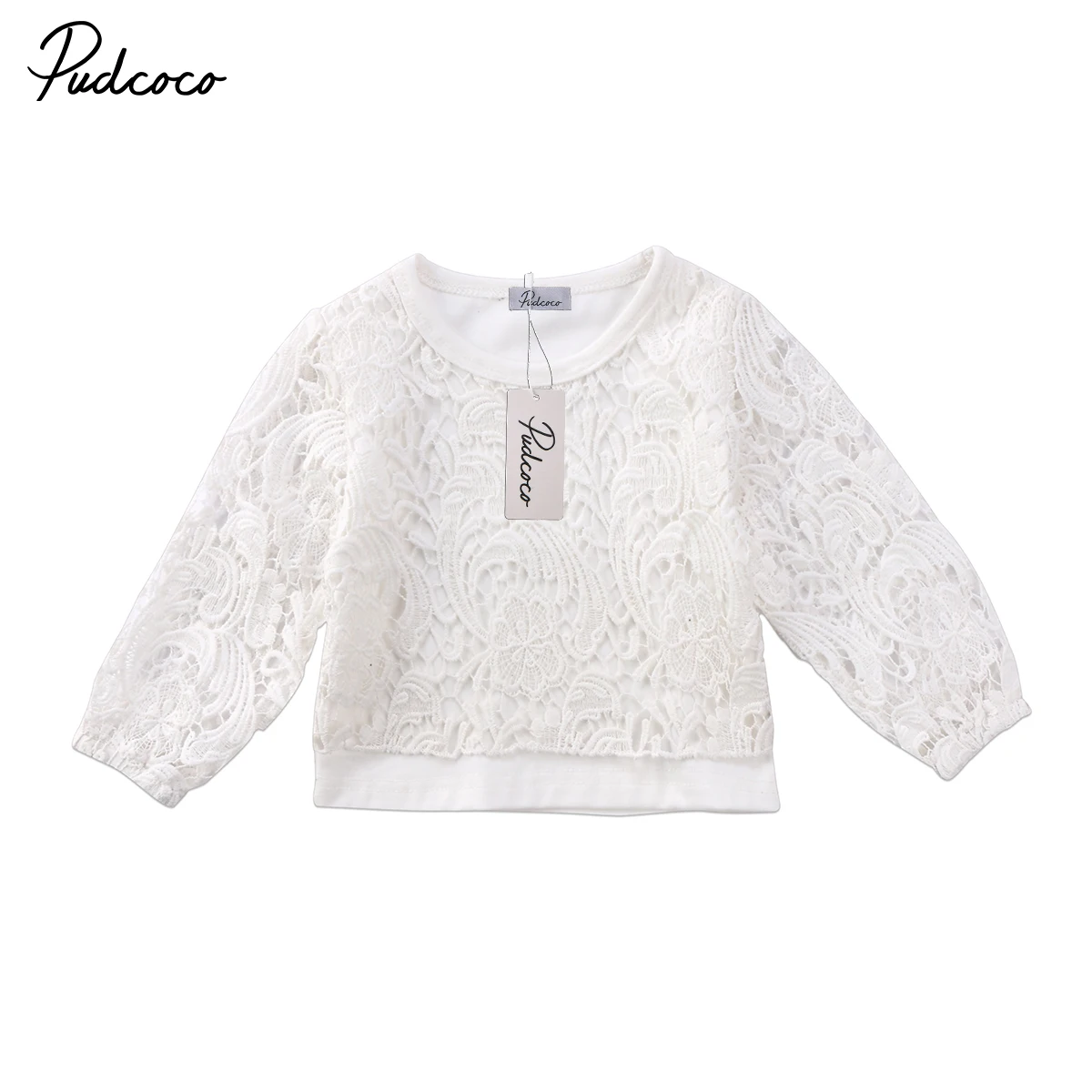 Toddler Infant Baby Girl Lace Flower Long Sleeve Blouses Kids Autumn New Arrival Clothesin
