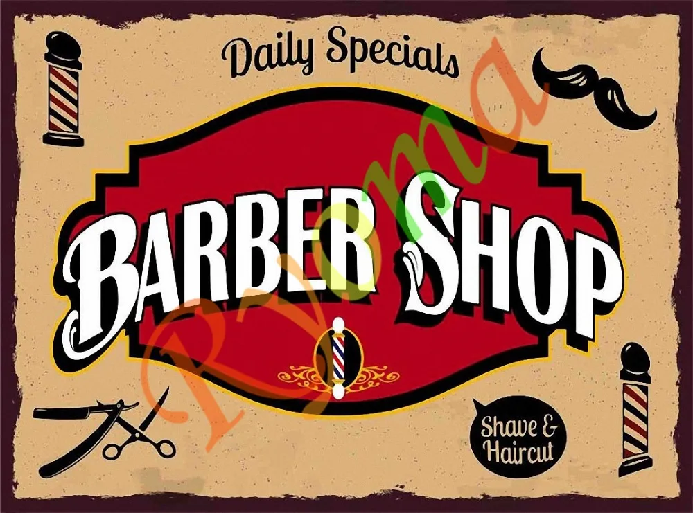 Vintage Hairdresser Tattoos Patterned Posters Kraft paper Interior Painting Restoring Wall Sticker Barber Shop Decoration UU