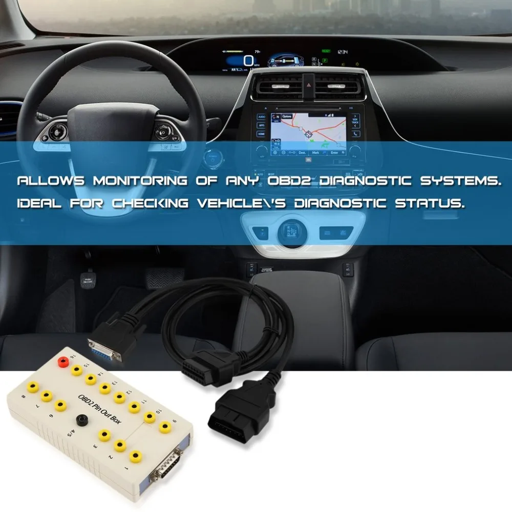 

newHigh Quality Professional Obd2 Pin Out Box Breakout Box Tester Diagnostic obd2 Pin Connector Covere All Test Points