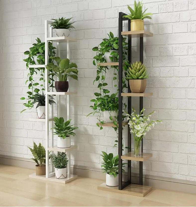 Estante de orquídeas de loto verde, estante de flores para sala de estar y dormitorio, estante de flores para Balcón de hierro interior de varios pisos