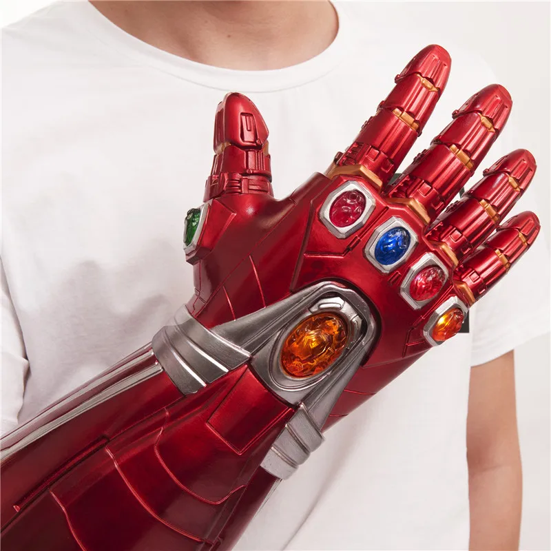 

Avengers 4 Iron Man Infinity Gauntlet LED Light Ver. Tony Stark Thanos Infinity Gauntlet Cosplay Weapon PVC Fingers