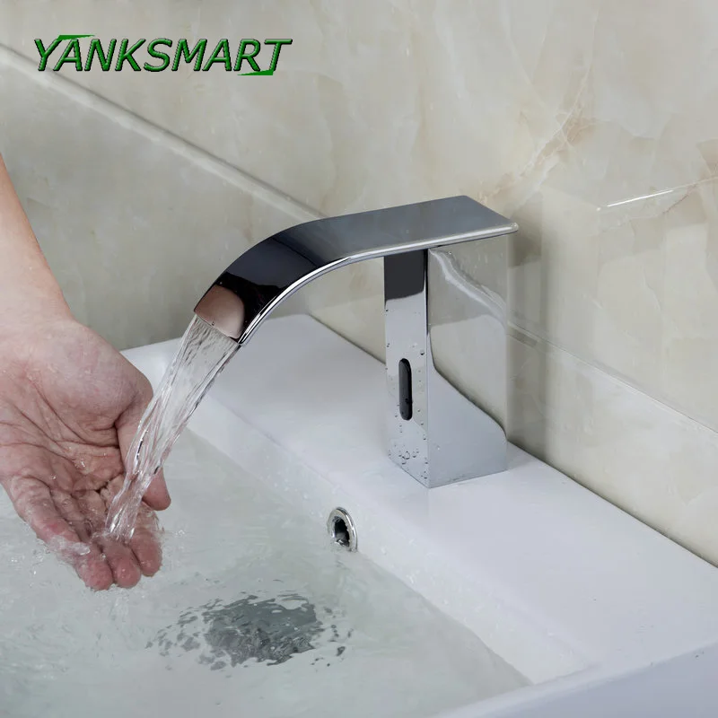 YANKSMART автоматический кран для раковины и водопада хромированный смеситель