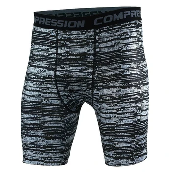 

New Running Sport Mens Basketball Tight Compression Shorts Gym Fitness Clothing Training Wicking Short Pants Homme Men(silver )