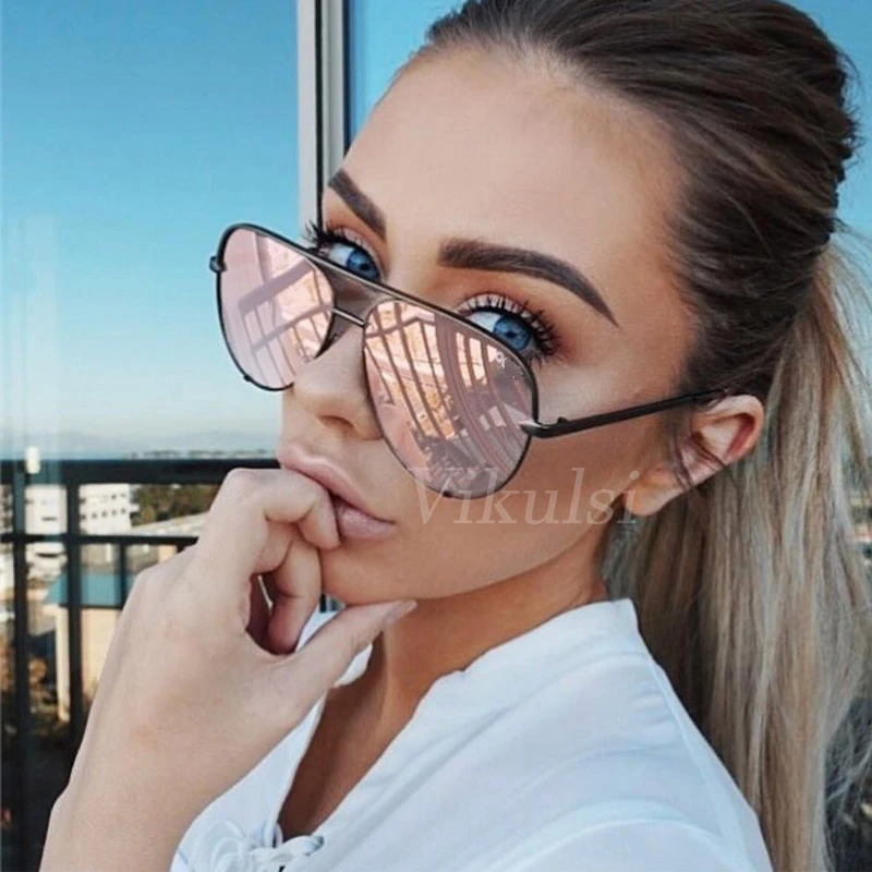 Gafas de sol estilo piloto para mujer, de sol femeninos de gran tamaño, a la moda, de lujo, con 2019|Gafas de sol para mujer| - AliExpress