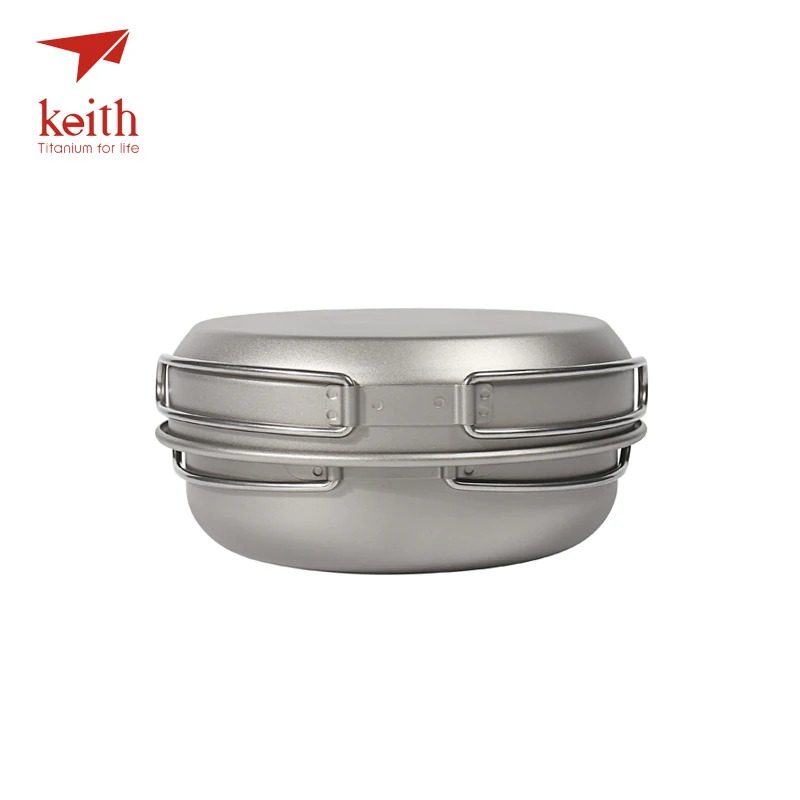 Keith 3 unids de titanio sartenes cuencos con mango plegable cocinar conjuntos de olla de Camping senderismo Picnic utensilios de cocina utensilios de Ti6053