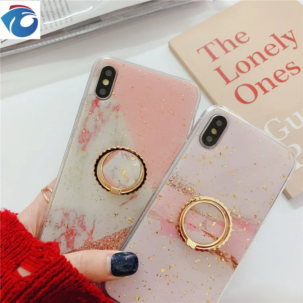 HUANQING Luxury gold foil tinted marble cell phone case For iPhone 6 6S 7 7Plus 8 8Plus XR XS Max Stent Protection Shell05