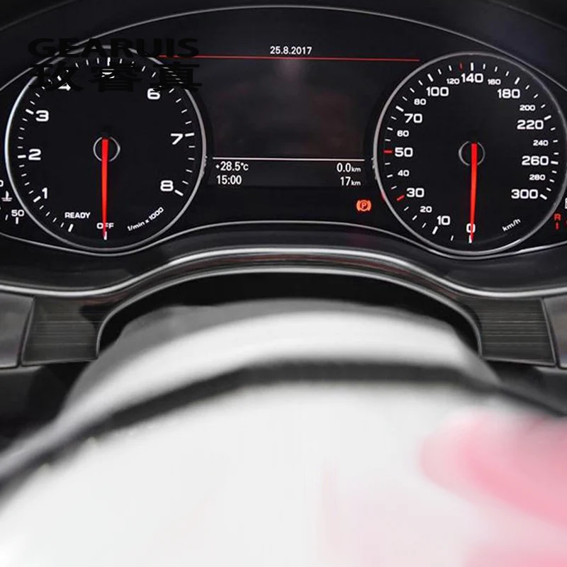 Автомобильный Стайлинг для Audi A6 C7 углеродное волокно приборная панель отделка Центральная панель управления украшение крышка Наклейки интерьерные авто аксессуары
