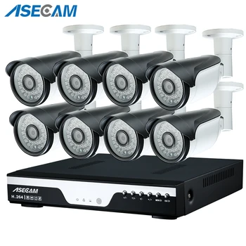

8ch HD 4MP CCTV Camera DVR Video Recorder AHD Outdoor Black Metal Bullet Security Camera System Kit P2P Surveillance Email alert
