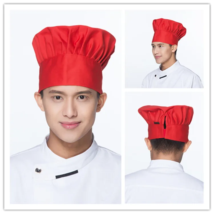 Еда сервис высокого качества хлопка сплошной цвет французский шеф-повар шляпа с различный цвета Кук Шляпа Шеф-повар крышка