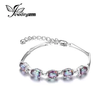 Jewelrypalace Rainbow Natural Mystic Topaz Pulsera de Enlace De Tenis Genuino 925 Mujeres 2016 Nueva Moda de Joyería Fina