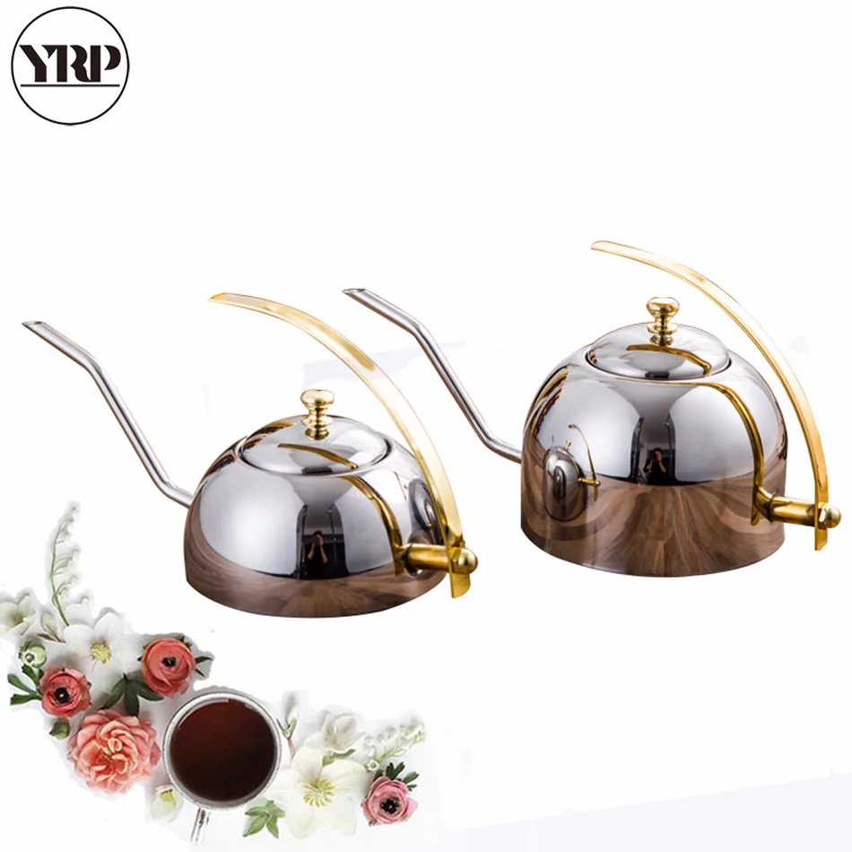 

YRP 600ml/1200ml Stainless Steel Coffee Drip Pot Long Spout Coffee Kettle Pour Over Teapot Hand Punch Cafe Pot For Kitchen Tools