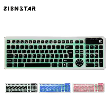 

ZIENSTAR Silent Silicone Foldable Keyboard with Backlit ,Waterproof USB Wired Portable Keyboard for PC,Laptop,English Letter