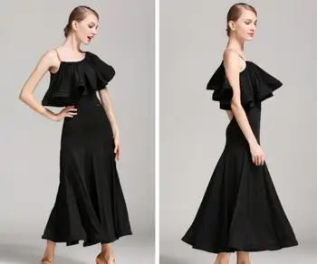 

big wing ballroom dance dress for ballroom dancing waltz tango S9012 flamenco dress standard ballroom dress red black blue