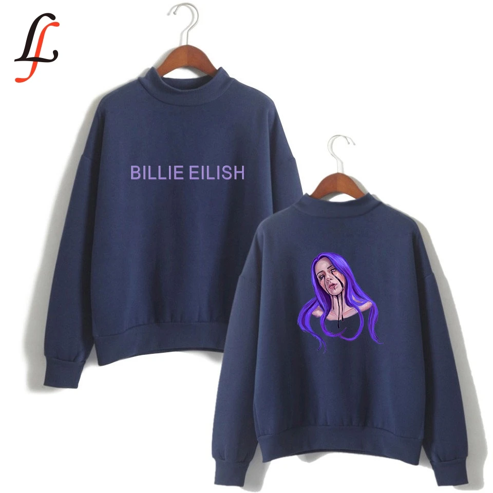 Billie Eilish толстовки с воротником под горло Kpop Harajuku Женская одежда оверсайз в стиле