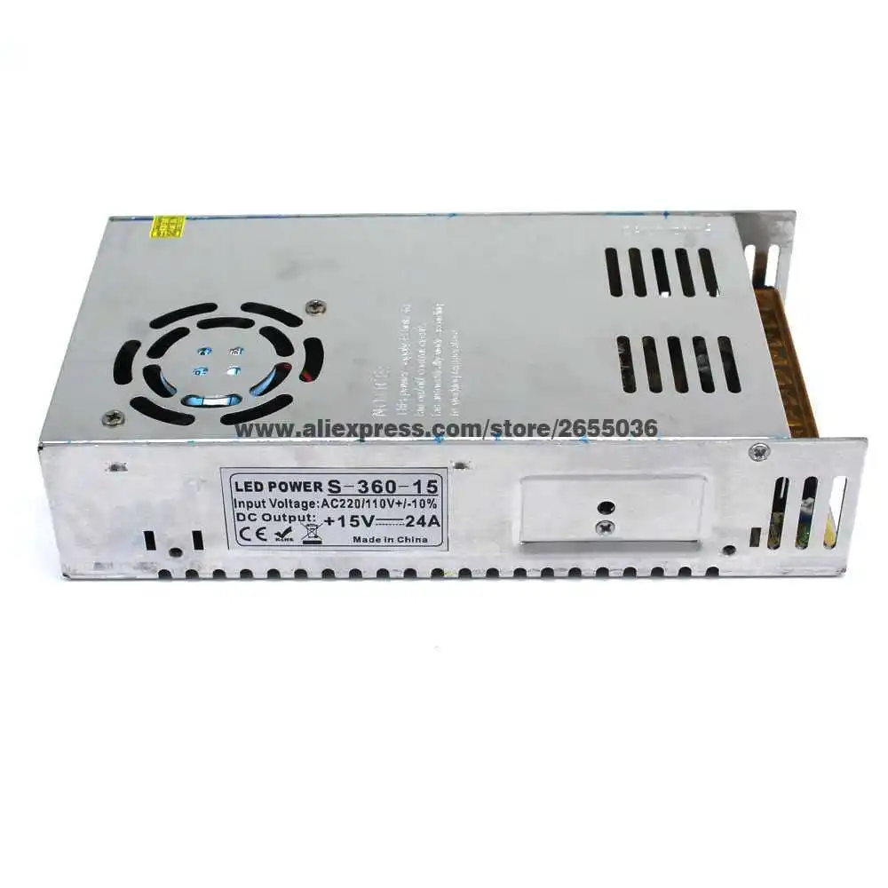 Переменный источник питания постоянного тока DC15V 24A 360w светодиодный