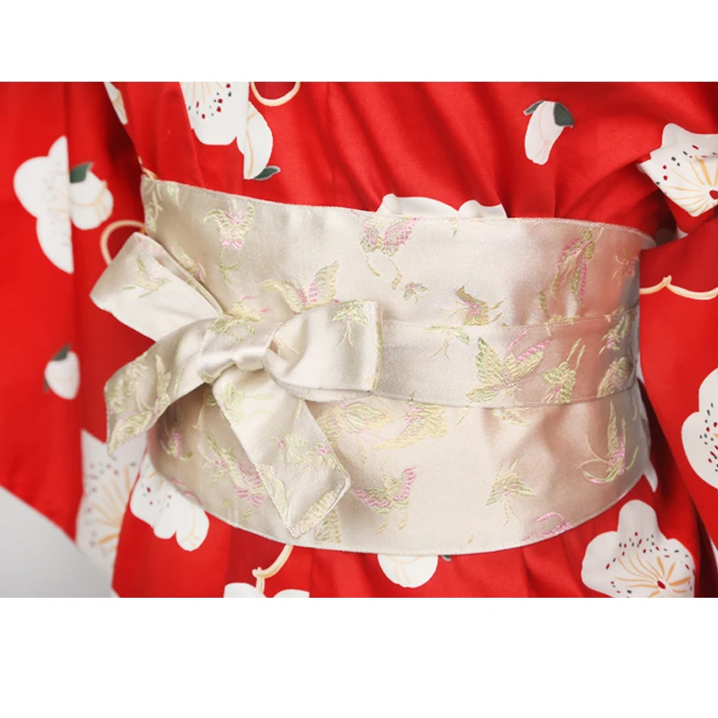 Японский пояс obi для женщин винтажный цветочный принт юката пояс галстук традиционный японский пояс кимоно широкий корсет - Цвет: color1