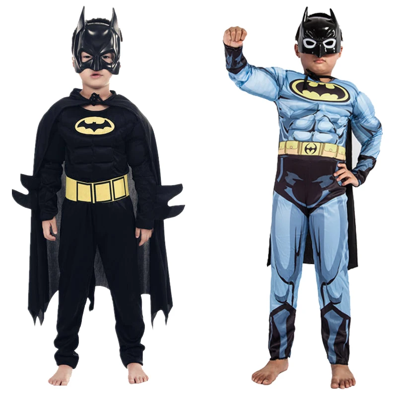 Детские костюмы Бэтмена с маской для мальчиков, плащ, супергерой, косплей, Хэллоуин, маскарадный костюм, Супермен, роль Pl
