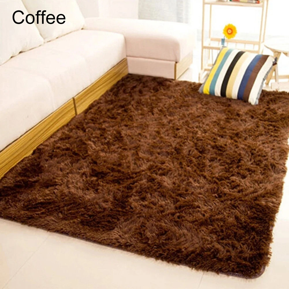 1pc Floor Carpet Mat Soft Anti-Skid Rug Rectangle Area Rug For Home Living Room Bedroom Home Garden - Цвет: Coffee