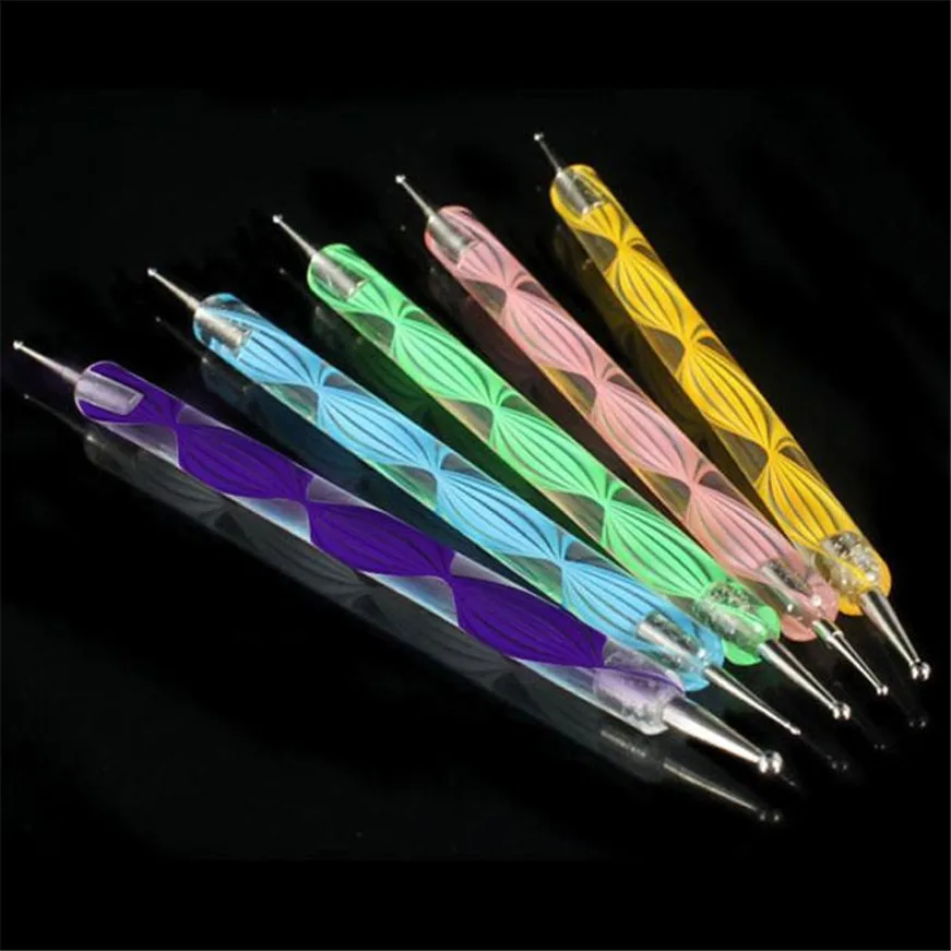 

2017 canetas 5PCS Multi Coloured Double Ended Nail Art Dotting/Marbleizing Tools