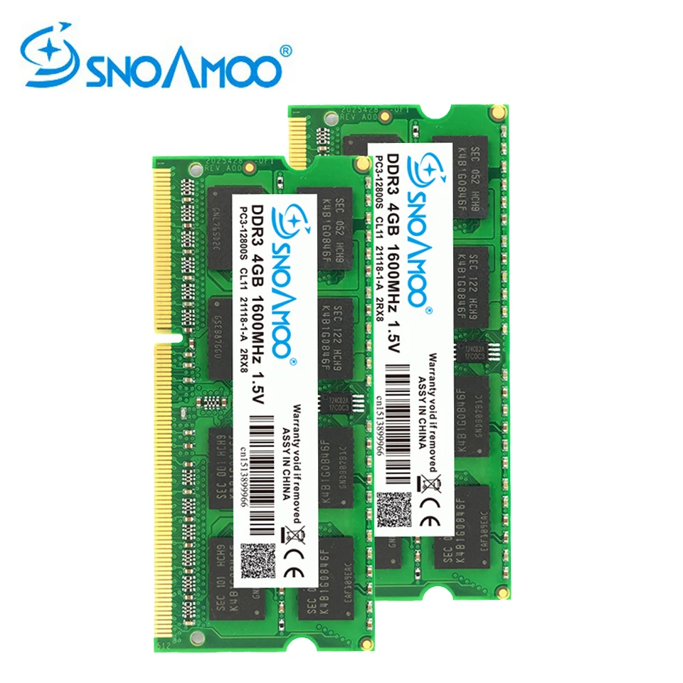 SNOAMOO оперативная память DDR3 для ноутбука 4 Гб 1333/1600 МГц 204 Pin 1 5 в 2Rx8|Оперативная