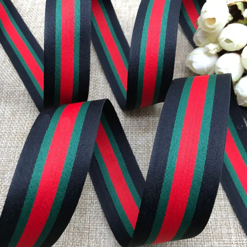 

New Webbing 1meter 10mm,20mm 30mm Black Red Green stripes Grosgrain Ribbon DIY Clothing accessories handmade sewing accessories