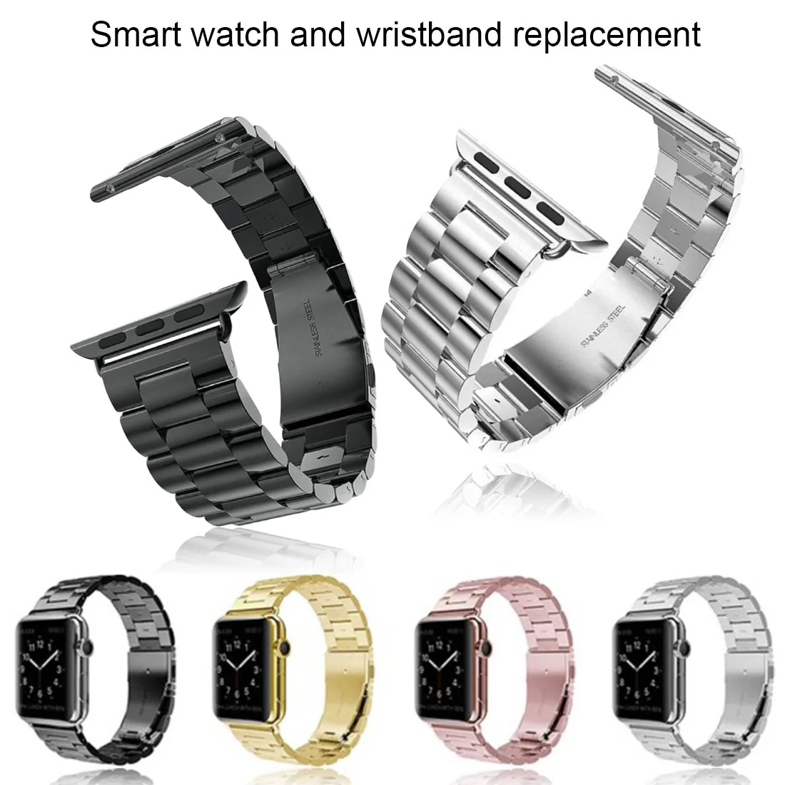 Металлический ремешок из нержавеющей стали для apple watch 42 38 мм браслет на запястье ремешок для часов аксессуары для iwatch пряжка