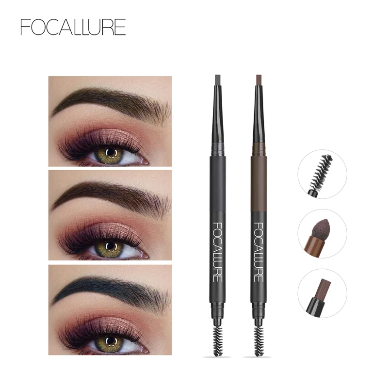 

FOCALLURE NEWEST Rotation 3 in 1 Auto Eyebrow Enhancer Long-Lasting Natural Brow Pen with Brush Eyebrow Pencil & Powder