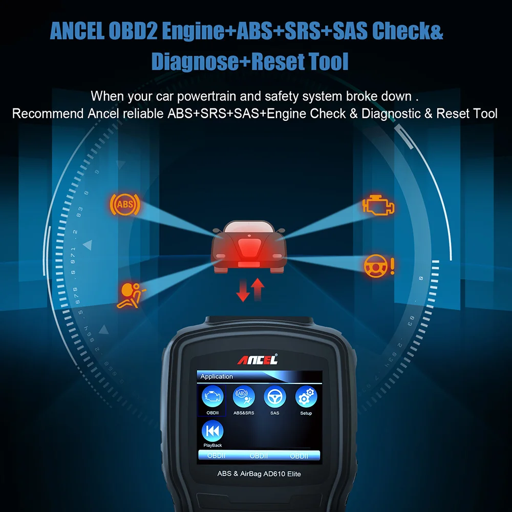 Ancel AD610 диагностический инструмент SAS ABS Сброс подушки безопасности Оригинальный