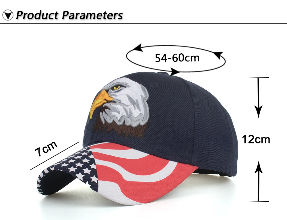 Joymay 2019 Новый американский флаг Haliaeetus leucocephalus вышивка спортивные бейсболки уличные шляпы B629