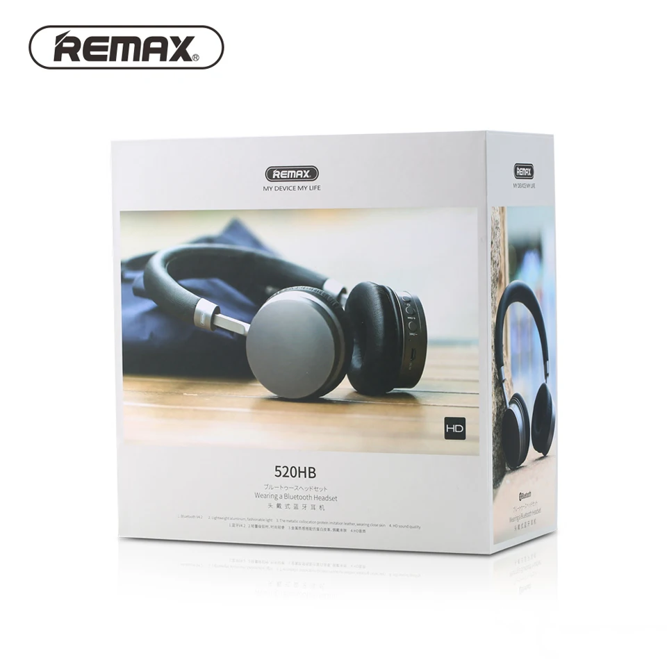 Оригинальные наушники remax 520H Bluetooth, беспроводные HIFI наушники, портативные Bluetooth наушники для iPhone, Xiaomi, sony