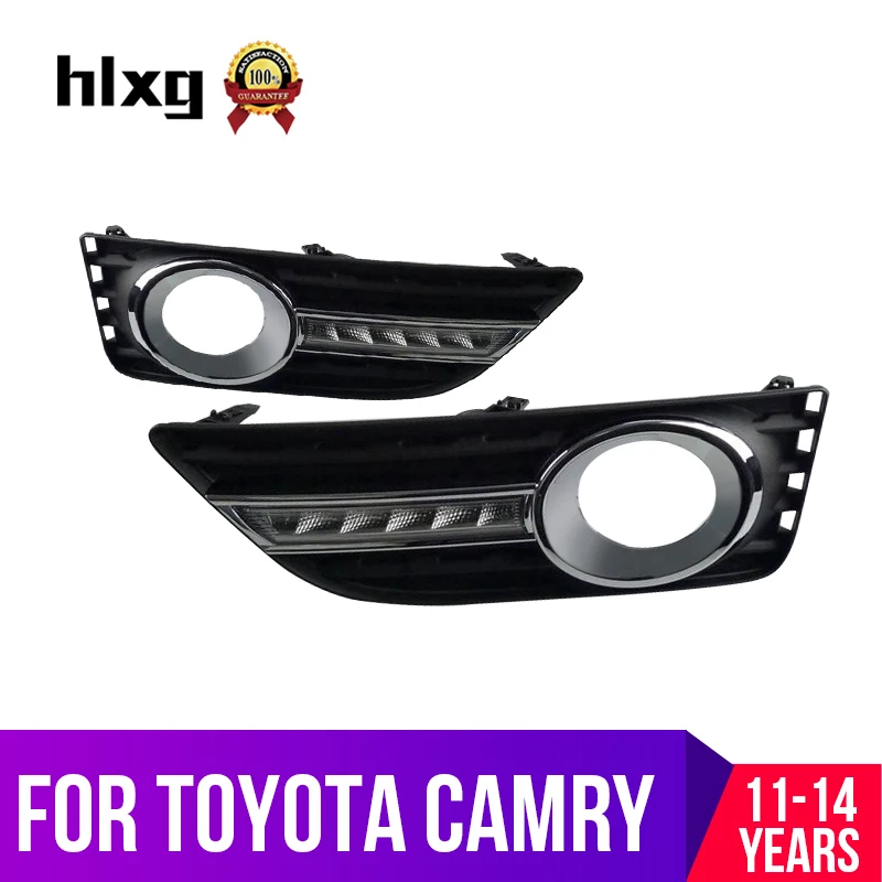 

hlxg 6 LEDs Daylight DRL For Toyota Camry 2011 2012 2013 2014 12V Car LED Daytime Running Light Auto diode lamps for cars covers