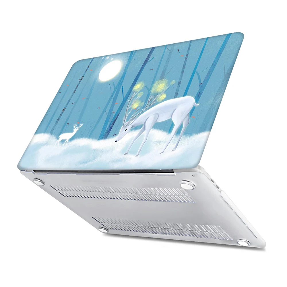 Кристально чистый чехол для Macbook Air Pro retina 11 12 13 15 красивый с рисунком лося macbook 2018