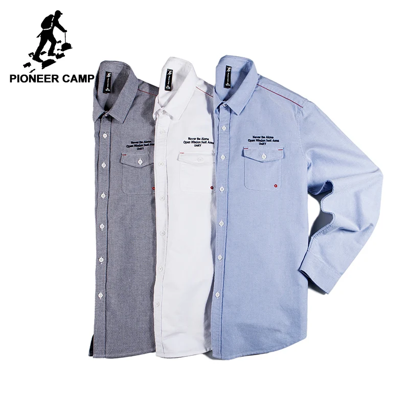 Пионерский лагерь новое поступление повседневная рубашка мужская брендовая одежда с длинными рукавами осень-весна рубашка мужская качественая хлопок ACC701322